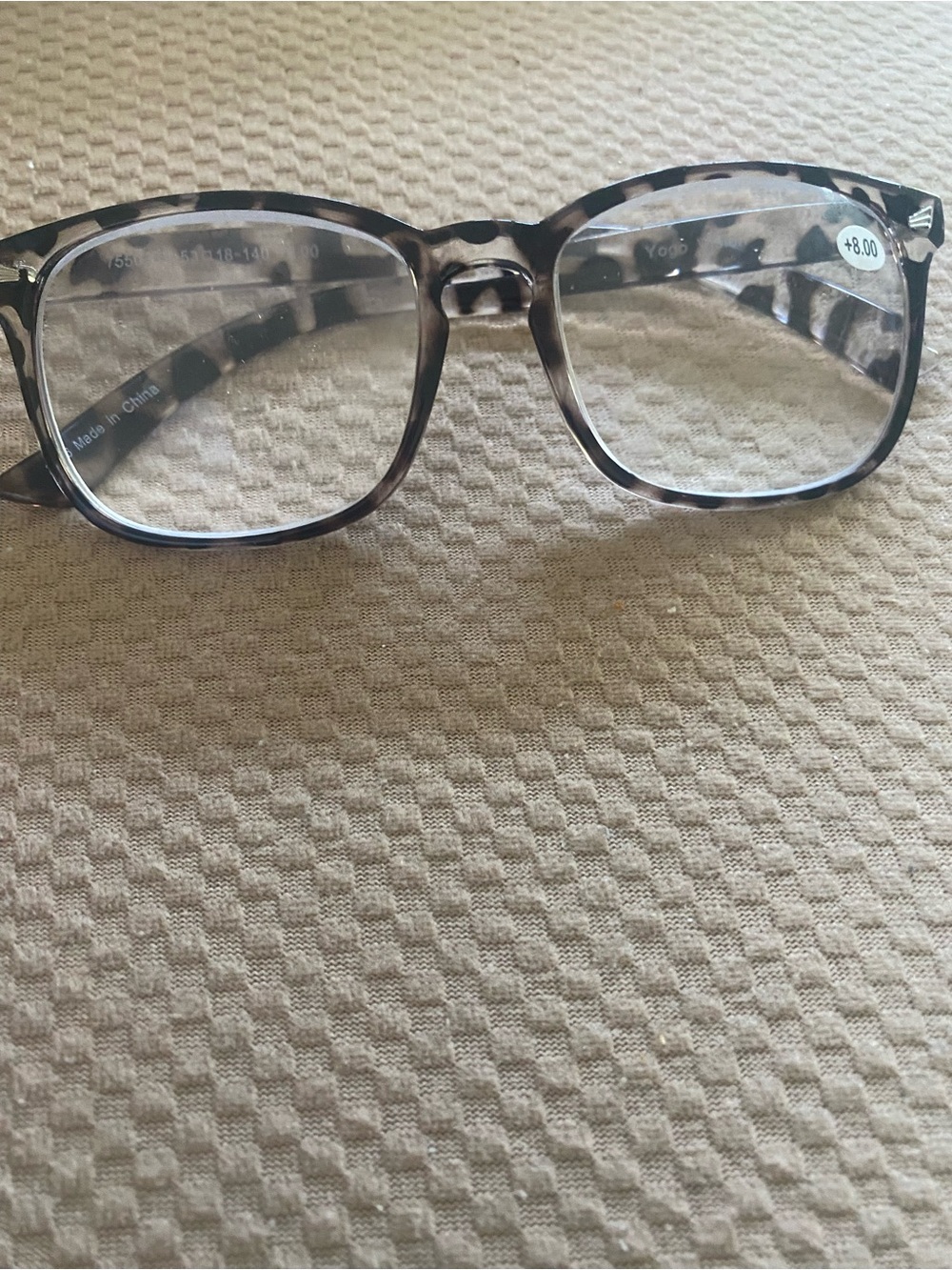 Readers with 8 times magnifying.   Perfect condition.  Hard to find